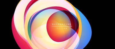 Soyut renkli katmanlar dinamik oval şekil yaratır. Parlak renkler harmanlanarak modern arkaplan tasarımı oluşturur. Yumuşak eğimler hareketi, derinliği gösterir.