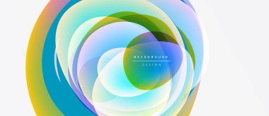 Soyut renkli katmanlar dinamik dairesel tasarım yaratır. Gradyan renkler harmanlanarak, akışkan görsel deneyimler oluşturur. Modern arkaplan ögesi.