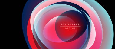 Abstract layers create vibrant circular design. Colors blend, forming dynamic visual effect. Modern, sleek presentation.