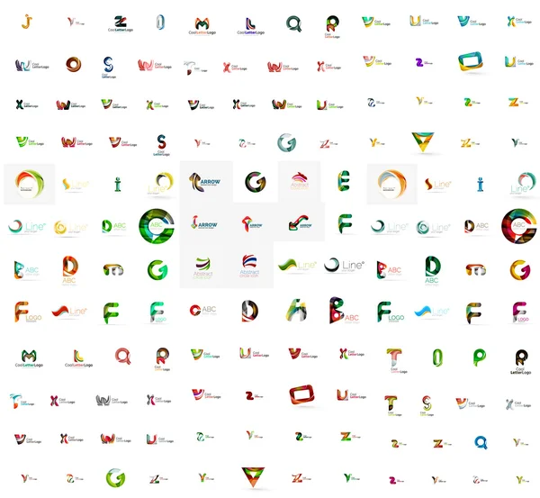 Mega conjunto de logotipos de letras — Vetor de Stock