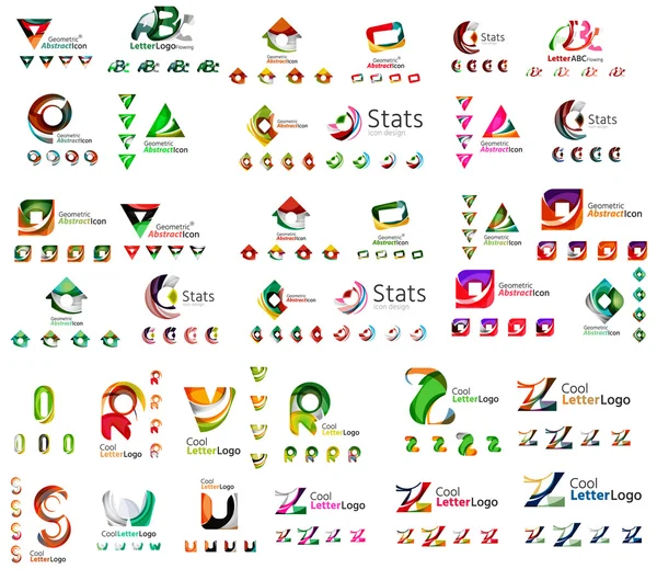 Mega-Satz von Buchstaben-Logos — Stockvektor