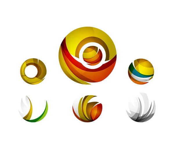 Conjunto de esfera de globo o círculo logotipo — Archivo Imágenes Vectoriales