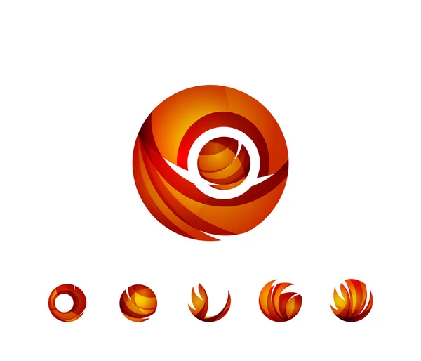Set of globe sphere or circle logo — Stock Vector