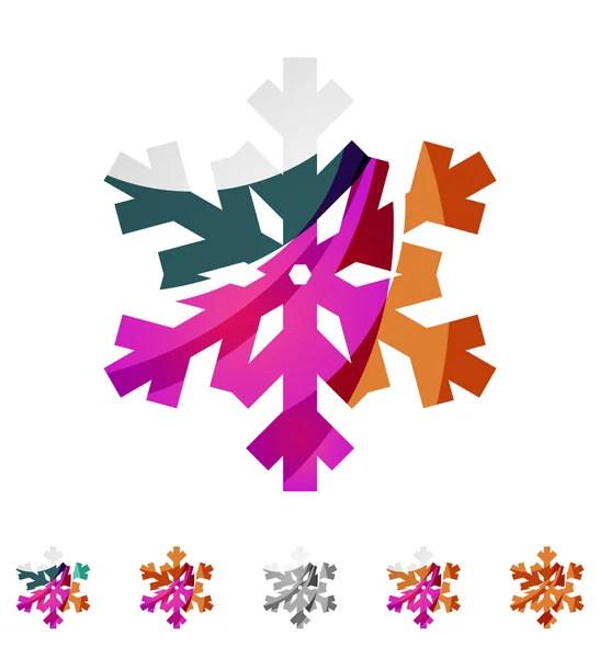 Set di logo astratto colorato fiocco di neve — Vettoriale Stock
