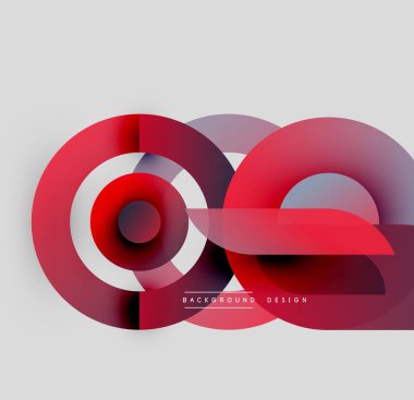 Soyut geometrik şekiller, kırmızı tonlar, katmanlı tasarım. Minimalist kompozisyon, modern estetik, ince gradyanlar mevcut.