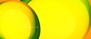 Parlak sarı arkaplan kıvrımlı şekiller içerir. Gradyan renkler dinamik görsel efekt yaratır. Sunumlar için modern tasarım ögesi.