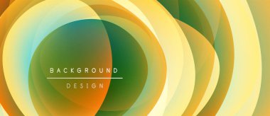 Abstract layers create vibrant, flowing design. Yellows, greens blend seamlessly. Text reads background design. Modern aesthetic.