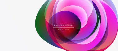 Abstract colorful layers create dynamic floral shape. Gradient hues blend, forming modern background design. Vivid, smooth transitions present visual interest.