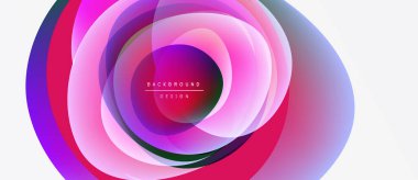 Soyut akışkan şekiller, canlı pembeler, morlar, maviler. Merkezi metin elementi ile modern tasarım. Minimalist kompozisyon, pürüzsüz eğimler.