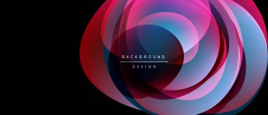 Abstract layers create vibrant circular design. Colors blend, forming dynamic visual effect. Modern, stylish background element.