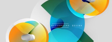 Soyut şekiller örtüşür, dinamik bileşim yaratır. Turuncu, deniz mavisi, gri renkler tasarımda baskın. Modern estetik, temiz çizgiler sunar.