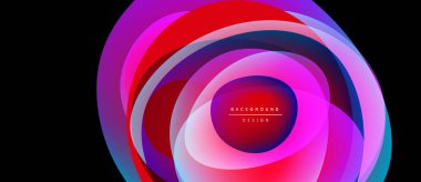 Soyut canlı katmanlar dairesel tasarım yaratır. Renkler karışır, dinamik görsel efekt oluşturur. Sunumlar için modern arkaplan uygun.