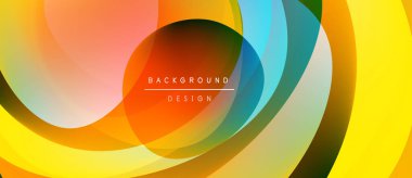 Soyut renkli girdaplar dinamik bir arkaplan yaratır. Üst üste binen daireler modern tasarım, canlı renkler kusursuz bir şekilde harmanlanır..