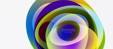 Soyut renkli katmanlar dairesel tasarım yaratır. Parlak renkler harmanlanarak, dinamik görsel efekt oluşturur. Modern, canlı kompozisyon.