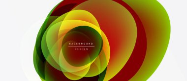 Soyut katmanlar dinamik görsel efekt yaratır. Eşmerkezli şekiller canlı renkleri harmanlayarak modern tasarım elementini oluşturur. Metin arkaplan tasarımı okur.