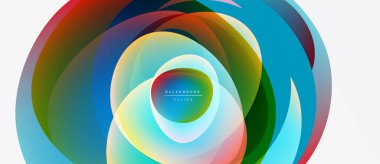 Soyut renkli katmanlar dinamik dairesel tasarım yaratır. Parlak gradyanlar harmanlanarak modern görsel öğe oluşturur.