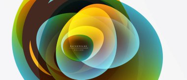 Soyut renkli katmanlar dinamik dairesel tasarım yaratır. Modern grafik elementleri, canlı renkler, pürüzsüz gradyanlar. Arkaplan dokusu.