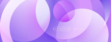 Soyut mor arkaplan. Üst üste binen daireler yumuşak eğimler, modern tasarım elementleri yaratır. Minimalist estetik, dijital projeler için uygun.