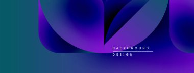 Soyut akışkan şekiller, canlı mavi mor gradyanlar. Modern tasarım elementleri dinamik görsel etki yaratır. Minimalist metin örtüsü mevcut.