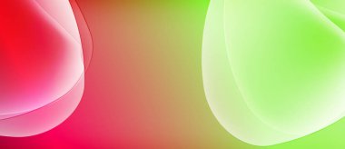 Soyut arka plan kırmızı, yeşil renkler içerir. Yumuşak eğimler akışkan şekiller yaratır, yumuşak geçişler. Minimalist tasarım, canlı renkler.