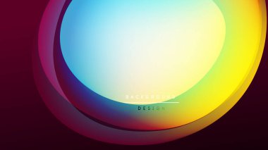 Soyut renkli katmanlar kıvrımlı şekiller yaratır. Renkler harmanlanarak canlı görsel efekt oluşturur. Koyu arkaplan parlak merkezi tasarımı vurgular.