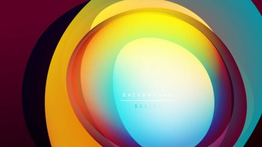 Soyut katmanlar canlı dairesel tasarım yaratır. Renkler karışır, pürüzsüz eğimler oluşturur. Modern, dinamik görsel kompozisyon.