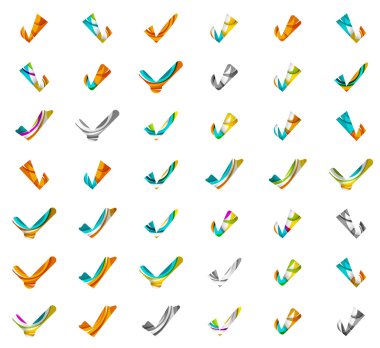 Dizi soyut Tamam ve kene simgeler, iş logo kavramları, temiz modern geometrik tasarım