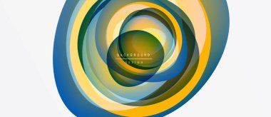 Soyut dairesel tasarım. Katmanlar örtüşüyor, canlı renk değişimleri yaratıyor. Modern, dinamik görsel element. Çeşitli projeler için uygun arkaplan.