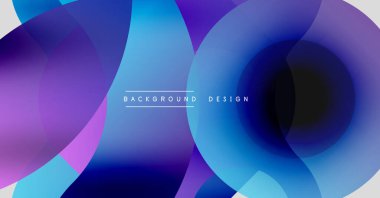 Soyut sıvı şekiller, canlı maviler, morlar modern arka plan yaratır. Minimalist metin arka plan tasarımı okur. Düzen eğimleri kompozisyona hakim.