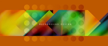 Soyut renkli arkaplan. Geometrik şekiller çakışıyor ve canlı bir görsel etki yaratıyor. Turuncu egemen, yeşil, sarı aksanlı. Metin arkaplan tasarımı okur.