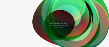 Soyut katmanlı şekiller dinamik görsellik yaratır. Yeşil, kırmızı, kahverengi renkler harmanlanarak dairesel tasarım oluşturuyor. Metin arkaplan tasarımı okur.