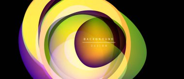 Soyut renkli katmanlar dairesel tasarım yaratır. Canlı gradyanlar harmanlanarak, dinamik görsel efekt oluşturur. Modern arkaplan ögesi.