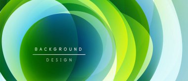 Soyut katmanlar canlı dairesel tasarım yaratır. Yeşil, mavi renkler harmanlanarak modern arkaplan deseni oluşturuyor. Metin arkaplan tasarımı okur.