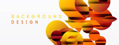 Soyut geometrik şekiller üst üste binerek sıcak renk değişimleri yaratıyor. Arkaplanda metin arkaplan tasarımı var. Minimalist tarz, modern estetik.