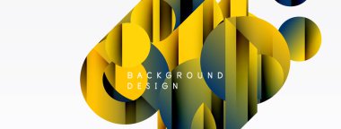 Soyut geometrik şekiller örtüşür, parlak sarı ve mavi renkler yaratır. Arkaplan ve sunumlar için modern tasarım ögesi.