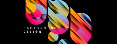 Soyut geometrik şekiller örtüşür, canlı renkli tasarım yaratır. Arka planlar ve sunumlar için modern estetik.