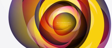 Soyut eşmerkezli çemberler, canlı renklerin karışımı. Dinamik bileşim modern görsel etki yaratır. Tasarım metin arkaplan tasarımı.