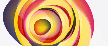 Soyut girdap katmanları, canlı renkler dinamik görsel efekt yaratır. Eş merkezli şekiller hareketi, derinliği akla getiriyor. Modern tasarım ögesi.