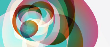 Soyut renkli katmanlar girdap oluşturur. Modern tasarım canlı renkler, pürüzsüz eğimler, dinamik kompozisyon içerir. Arkaplan hareket ve derinlik öneriyor.