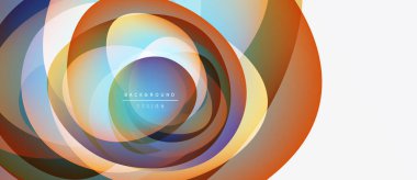 Soyut dairesel tasarım. Çift merkezli katmanlar, canlı renkler, modern estetik. Arkaplan ögesi, temiz çizgiler, görsel etki.