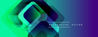 Soyut gradyan katmanlar dinamik görsel efekt yaratır. Modern tasarım canlı maviler, yeşiller ve morlardan faydalanıyor. Minimalist kompozisyon.