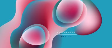 Soyut sıvı şekiller, pembeler, maviler harmanlanır. Modern tasarım, gradyan renkler dinamik görsel efekt yaratır. Arkaplan dokusu pürüzsüz, davetkar.