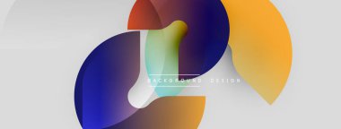 Soyut renkli çakışan daireler dinamik görsel efekt yaratır. Arkaplan ve sunumlar için uygun modern tasarım.