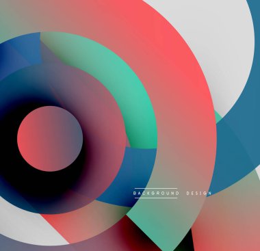 Soyut renkli çemberler dinamik görsel efektler yaratıyor. Modern tasarım elementleri enerji, hareket, derinlik.