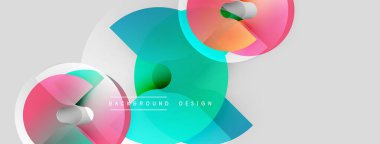 Soyut geometrik şekiller örtüşüyor, canlı renk eğimleri yaratıyor. Modern tasarım öğeleri akıcılık, yenilik ve teknolojiyi önerir.