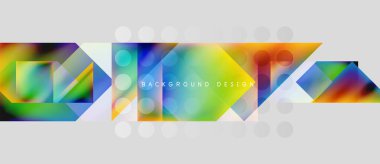 Soyut geometrik şekiller, canlı renkler, modern tasarım. Gradyan elementler dinamik görsel efekt yaratır. Temiz arkaplan bileşimi arttırır.