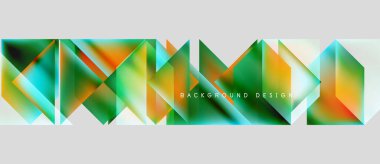 Soyut geometrik desen. Canlı üçgenler renkli arkaplan oluşturur. Modern tasarım gradyan, doku, ışık efektleri içerir.