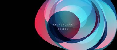 Soyut renkli katmanlar dinamik dairesel tasarım yaratır. Gradyan renkler harmanlanarak modern arkaplan ögesini oluşturur. Metin arkaplan tasarımı okur.