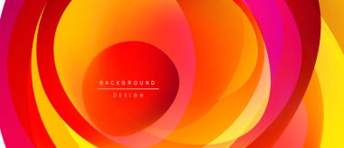 Soyut canlı katmanlar dinamik dairesel tasarım yaratır. Sıcak renkler harmanlanır, modern arkaplan ögesi oluşturulur. Metin arkaplan tasarımı okur.