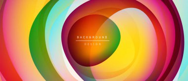 Soyut renkli katmanlar dinamik dairesel desen oluşturur. Canlı renkler harmanlanarak modern arka plan tasarımını oluşturur. Yumuşak gradyanlar görsel cazibe sunar.